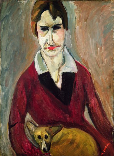 Femme avec un chien - Chaim Soutine
