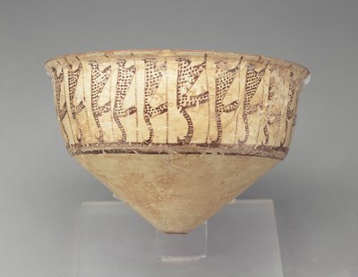 Bol conique avec un motif de léopard, 3500-3000 av. J.-C. - Chalcolithic