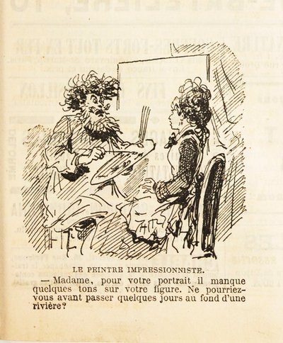 Madame, pour votre portrait il manque quelques tons sur votre visage..., 1877 - Cham
