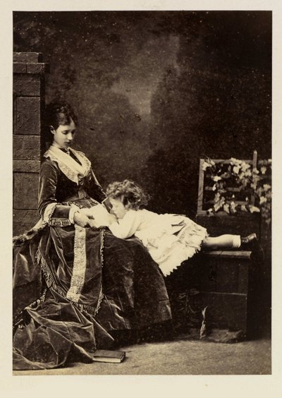 Marie Fedorovna (Dagmar de Danemark) et son fils le tsarévitch Nicolas Aleksandrovitch (Nicolas II) - Charles Bergamasco