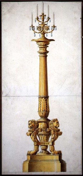 Design pour un candélabre néoclassique, c.1820 - Charles (attr. to) Percier