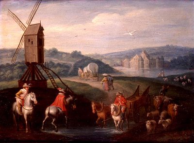 Paysage avec un moulin à vent - Charles (circle of) Beschey