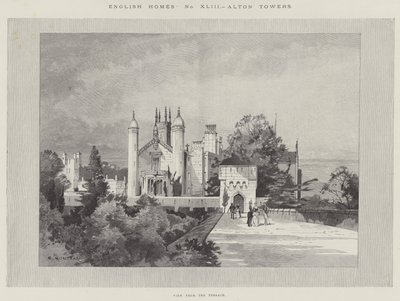 Maisons anglaises, Alton Towers, vue depuis la terrasse - Charles Auguste Loye