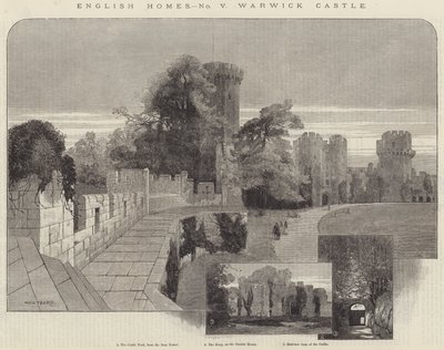 Maisons anglaises, château de Warwick - Charles Auguste Loye
