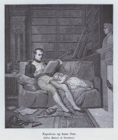 Napoléon Ier et son fils (lithographie) - Charles Auguste Steuben