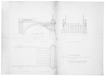 Conception et élévation pour le pont de Westminster - Charles Barry
