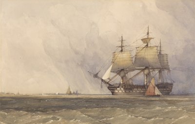 Scène côtière avec navires - Charles Bentley