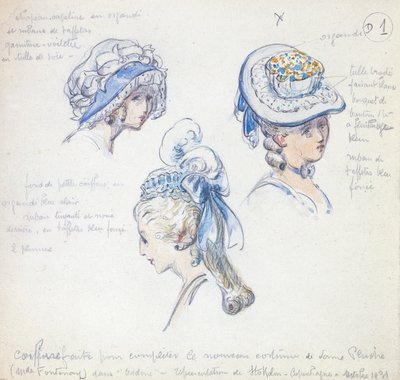 Coiffures et coiffures, pour le rôle de Camille dans la représentation de Don