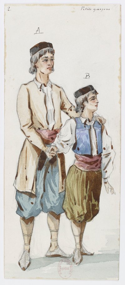 Holmès - La montagne noire - costume designs by Charles Bianchini - 02. Petits garçons - Charles Bianchini