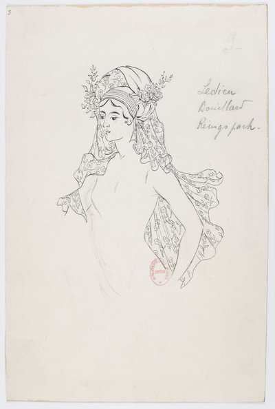 Holmès - La montagne noire - costume designs by Charles Bianchini - 03(b). Ledieu, Bouillard, Reingspach, (choeur dames) - Charles Bianchini