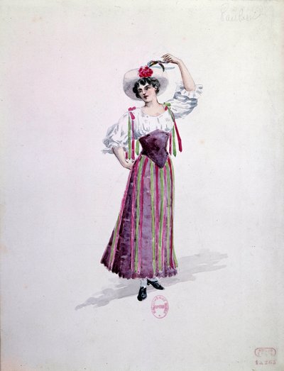 Costume de jeune femme (Nedda ou Colombine ?) pour l