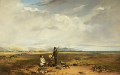 Paysage avec chasseur et compagnons, possiblement 1842 - Charles Branwhite
