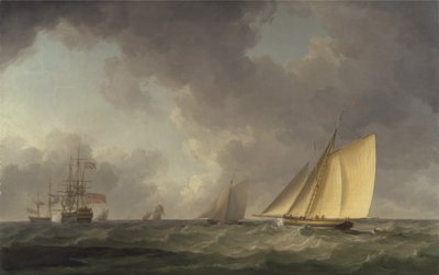 Cutter serré au vent dans une brise fraîche, avec d