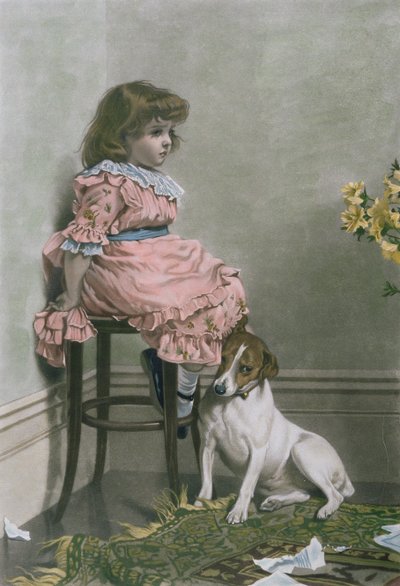 En disgrâce, mezzotinte par F. Stacpoole, avec coloration à la main, pub par Thomas McLean, 1887 - Charles Burton
