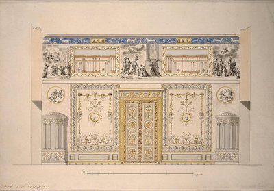 Conception pour le salon jaune du hall de Lyon dans le Grand Palais de Tsarskoïe Selo, début des années 1780 - Charles Cameron