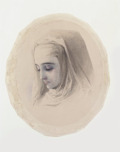 Étude de tête pour Convent Thoughts, 1851 - Charles Collins