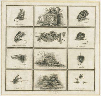 Dovedale - Mouches et hameçons de Charles Cotton : gravure sur cuivre, nd [?19e siècle] - Charles Cotton