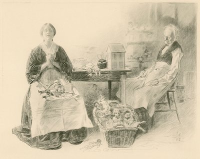 Caleb Plummer et sa fille - Charles Dana Gibson