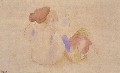 (Femme avec enfant en costume rouge) - Charles Demuth