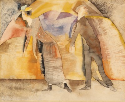 Au vaudeville : femme et homme sur scène - Charles Demuth