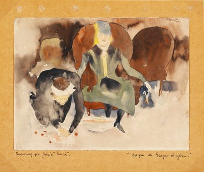 Scène après que Georges se soit poignardé avec les ciseaux - Charles Demuth