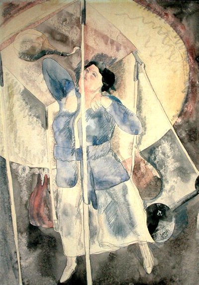 Femme avec sac de frappe - Charles Demuth
