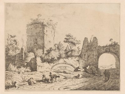 Paysage avec ruine d