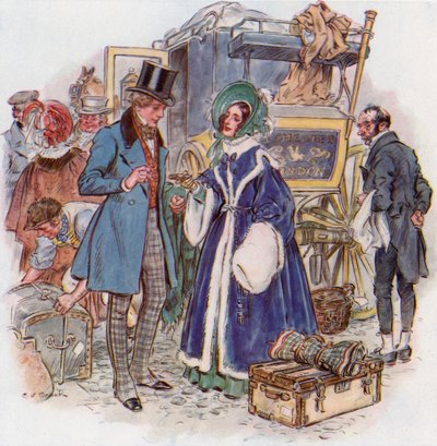 De grandes espérances, Estella arrive à Cheapside en carrosse de Rochester - Charles Edmund Brock