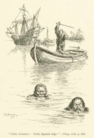 Illustration pour « Westward Ho! » de Charles Kingsley (gravure) - Charles Edmund Brock