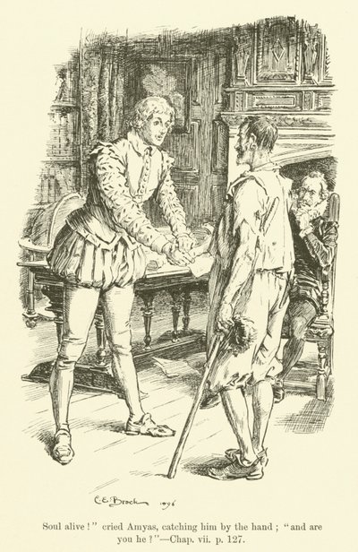 Illustration pour Westward Ho! de Charles Kingsley (gravure) - Charles Edmund Brock
