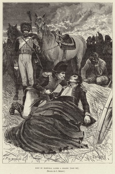 Mort du maréchal Lannes à Essling ; Napoléon et le maréchal Lannes mourant à la bataille d