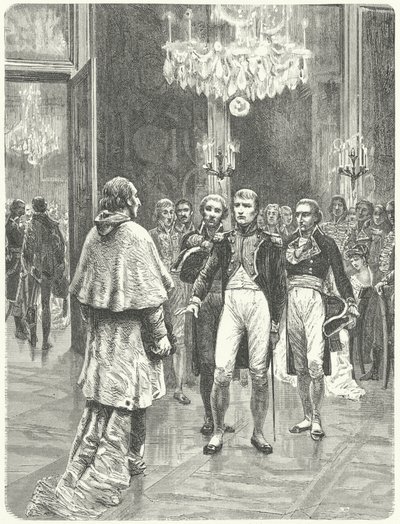 Napoléon recevant le cardinal Ercole Consalvi au palais des Tuileries, Paris - Charles Edouard Delort
