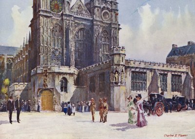 Abbaye de Westminster, où le roi Édouard VII et la reine Alexandra sont descendus - Charles Edwin Flower