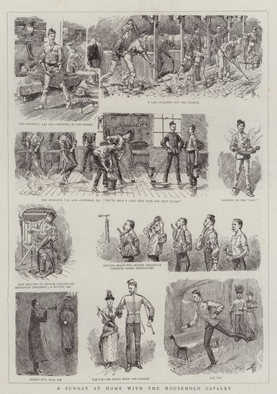 Un dimanche à la maison avec la cavalerie de la maison - Charles Edwin Fripp