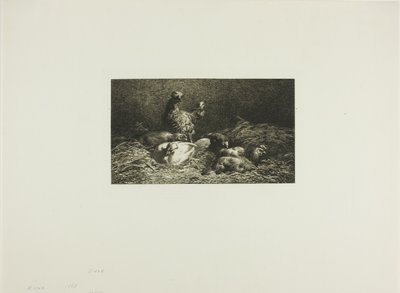 Les poules au perchoir - Charles Emile Jacque