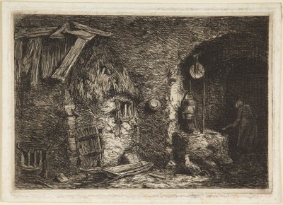 Intérieur de cottage - Charles Emile Jacque