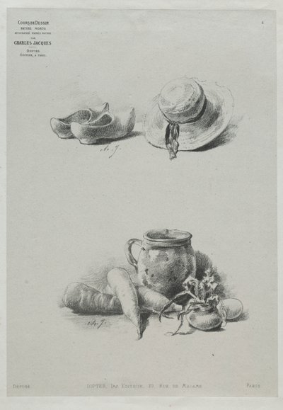 Cours de dessin : No. 4 - Nature morte - Charles Emile Jacque
