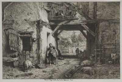 Intérieur de ferme - Charles Emile Jacque