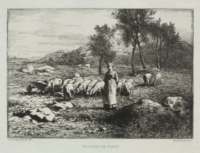 Troupeau de porcs, 1868 - Charles Emile Jacque
