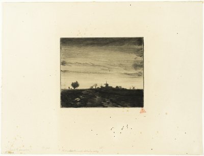 Paysage avec moulins à vent - Charles Emile Jacque