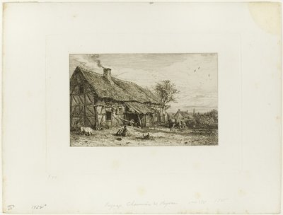 Paysage avec habitation paysanne - Charles Emile Jacque