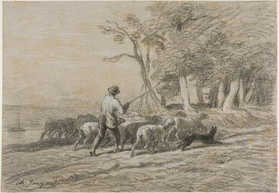 Le berger et son troupeau - Charles Emile Jacque