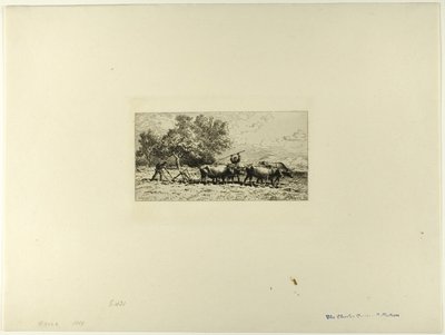 Attelage de bœufs - Charles Emile Jacque