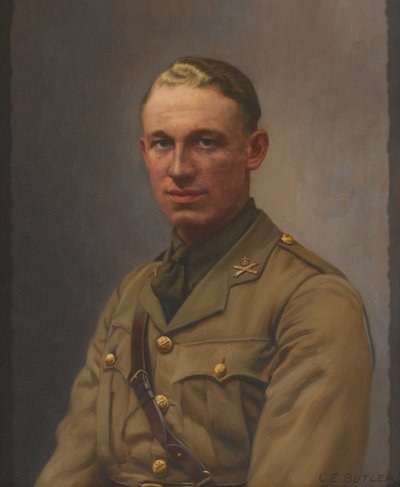 Lieutenant A L Bobby, Corps des mitrailleuses et Régiment du Middlesex, vers 1917 - Charles Ernest Butler