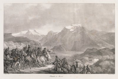 Bataille de Rivoli, début du 19ème siècle (lithographie) - Charles Etienne Pierre Motte