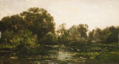 Paysage fluvial avec cigognes, 1864 - Charles Francois Daubigny