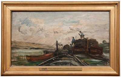 Péniches sur une rivière - Charles Francois Daubigny