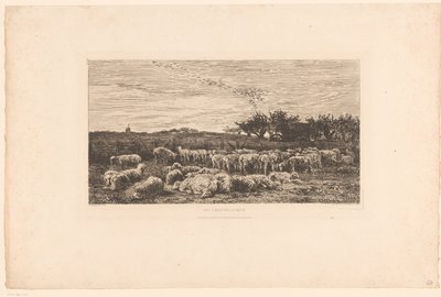 Paysage avec troupeau de moutons - Charles Francois Daubigny