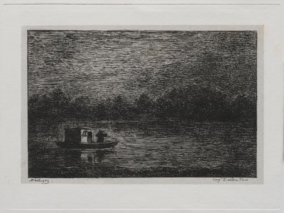 Le Voyage en Bateau : Voyage de Nuit ou Pêche au Filet (deuxième version) - Charles Francois Daubigny