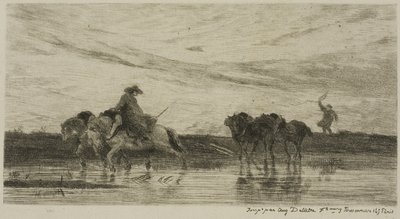 Les Chevaux de trait - Charles Francois Daubigny